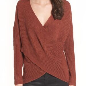 ASTR The Label Rust Wrap Sweater Cozy Chic‎ Winter Warm Anthropologie Size Small